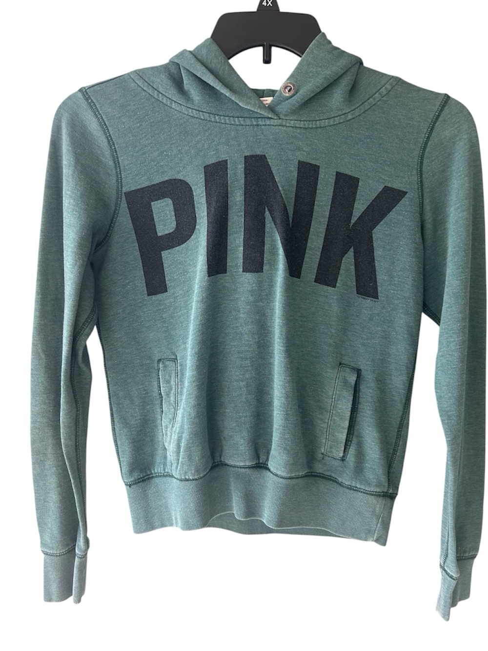 PINK Victoria's Secret Teal Green Hoodie Sweatshirt. Comes w/out  drawstring